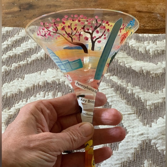 Lolita Hand Painted Martini Glass - Washington DC - Picture 4 of 5
